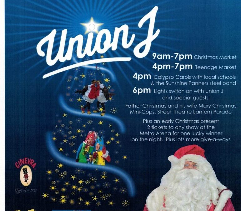 Union J fly flag at Blyth for Christmas